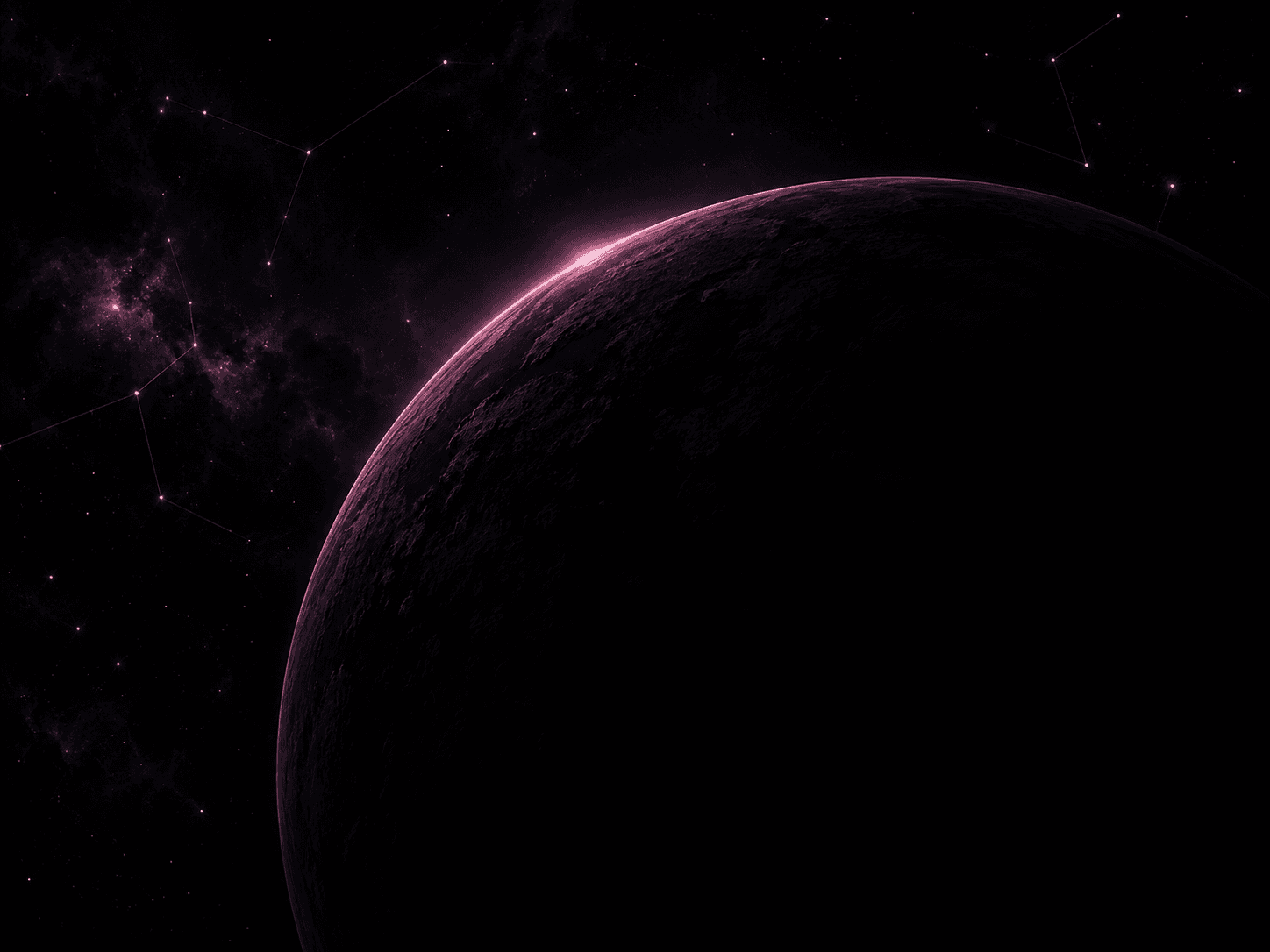 An unlit planet at the edge of the map